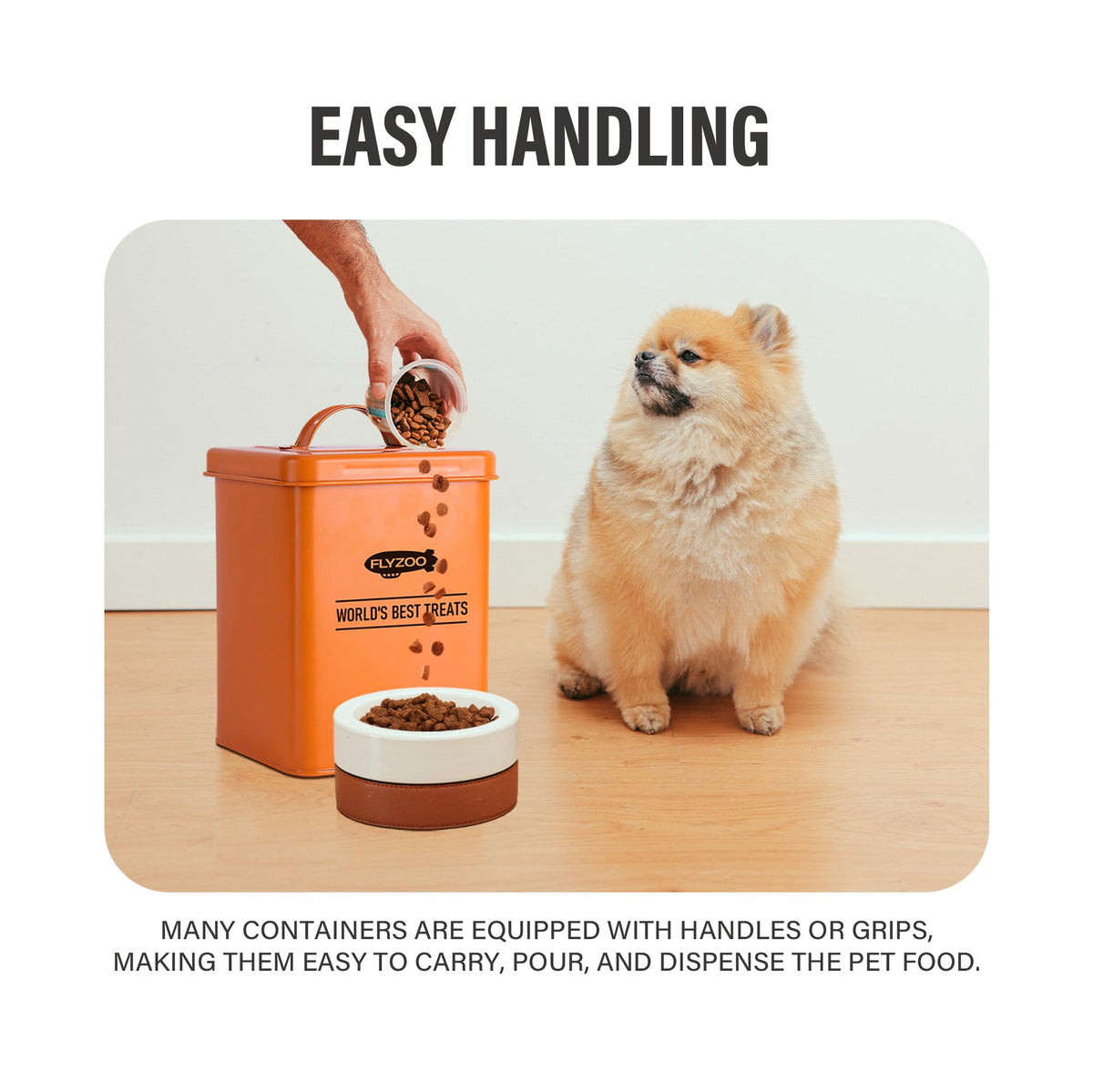 Metal Dog Food Containers with Lids and Spoon, 3 Set M8457