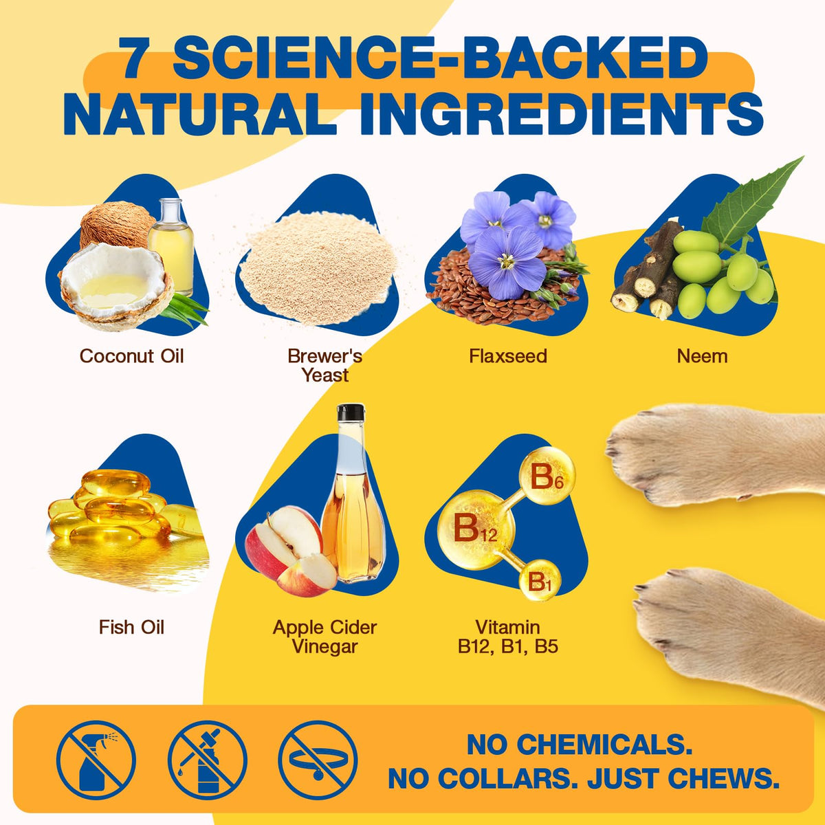 Natural Flea and Tick Chewables for Dogs, 180 Soft Chews O264018