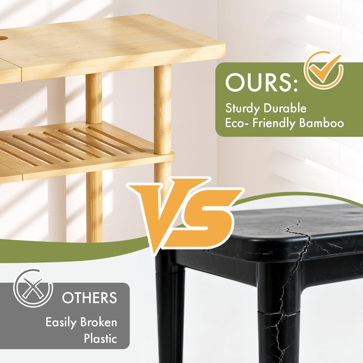 Bamboo 3-Tier TV Stand for up to 32 Inch O80404
