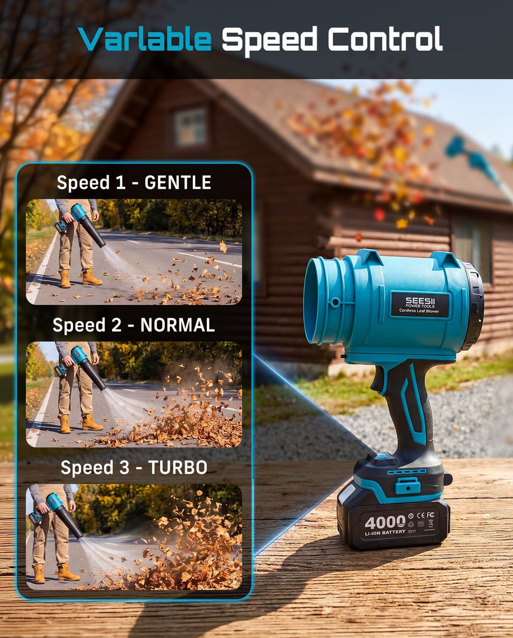 Cordless Leaf Blower 700CFM/200MPH H4729
