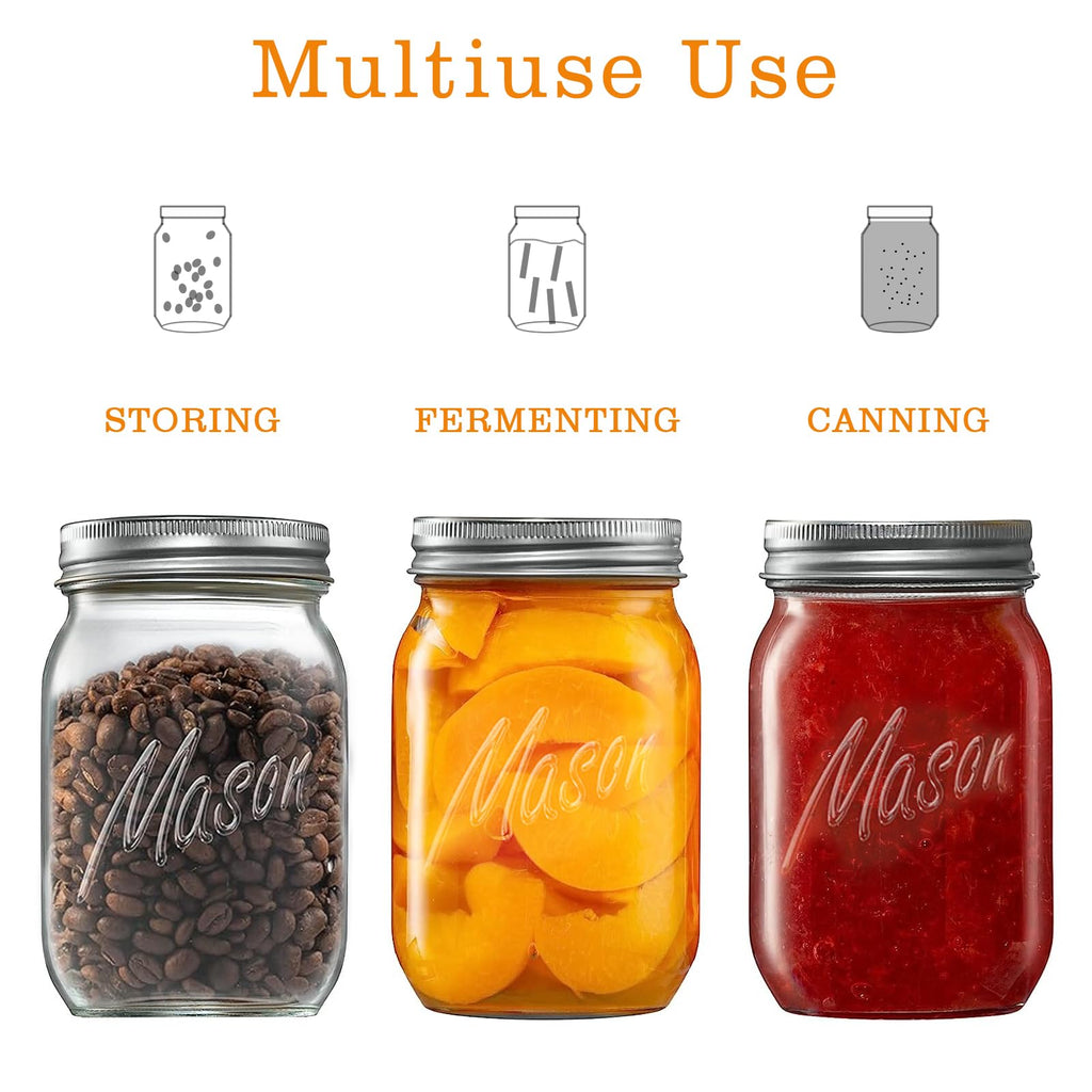 16 Oz 6 Pack Regular Mouth Mason Jars R28203