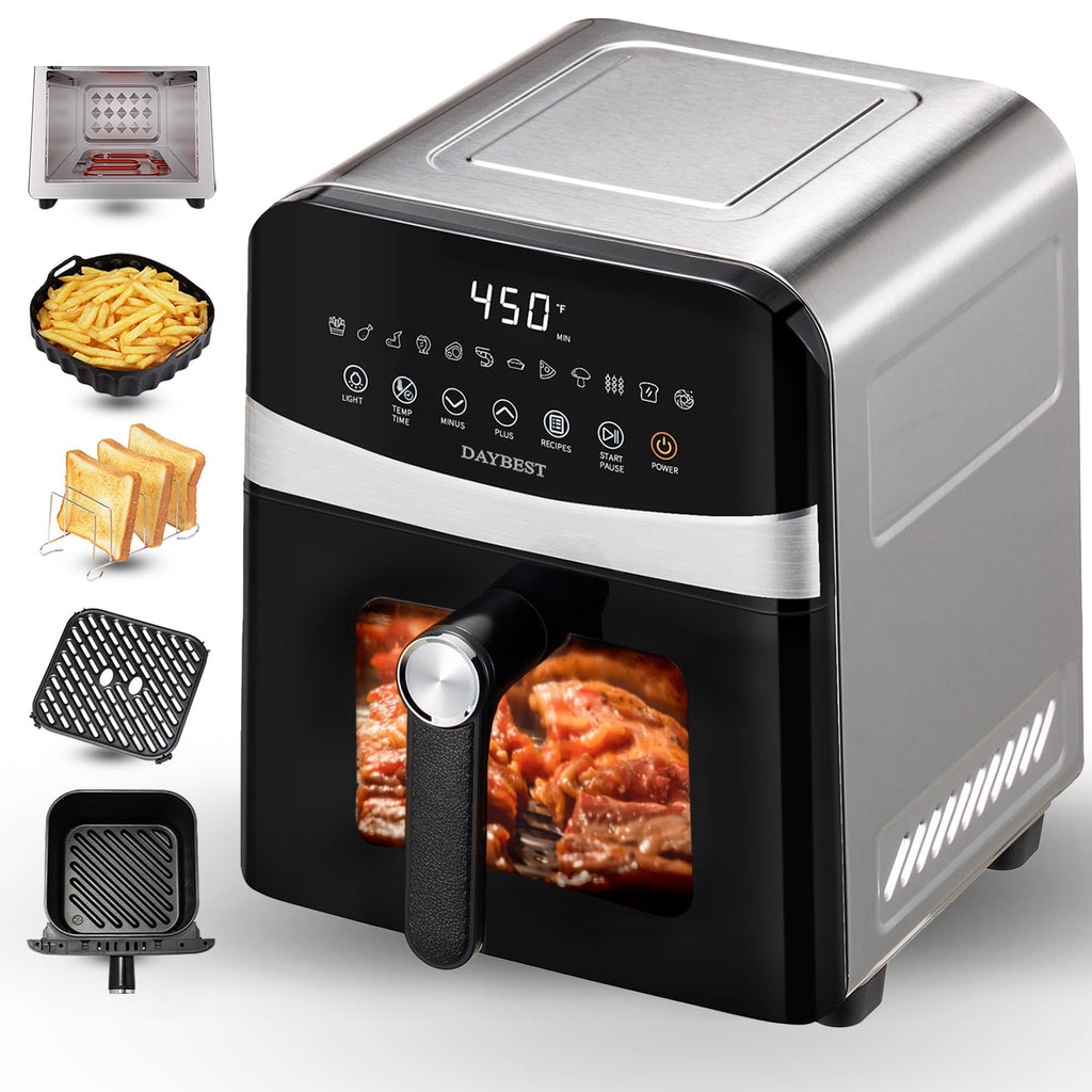 Stainless Steel Ceramic Coated 6QT Air Fryer I201