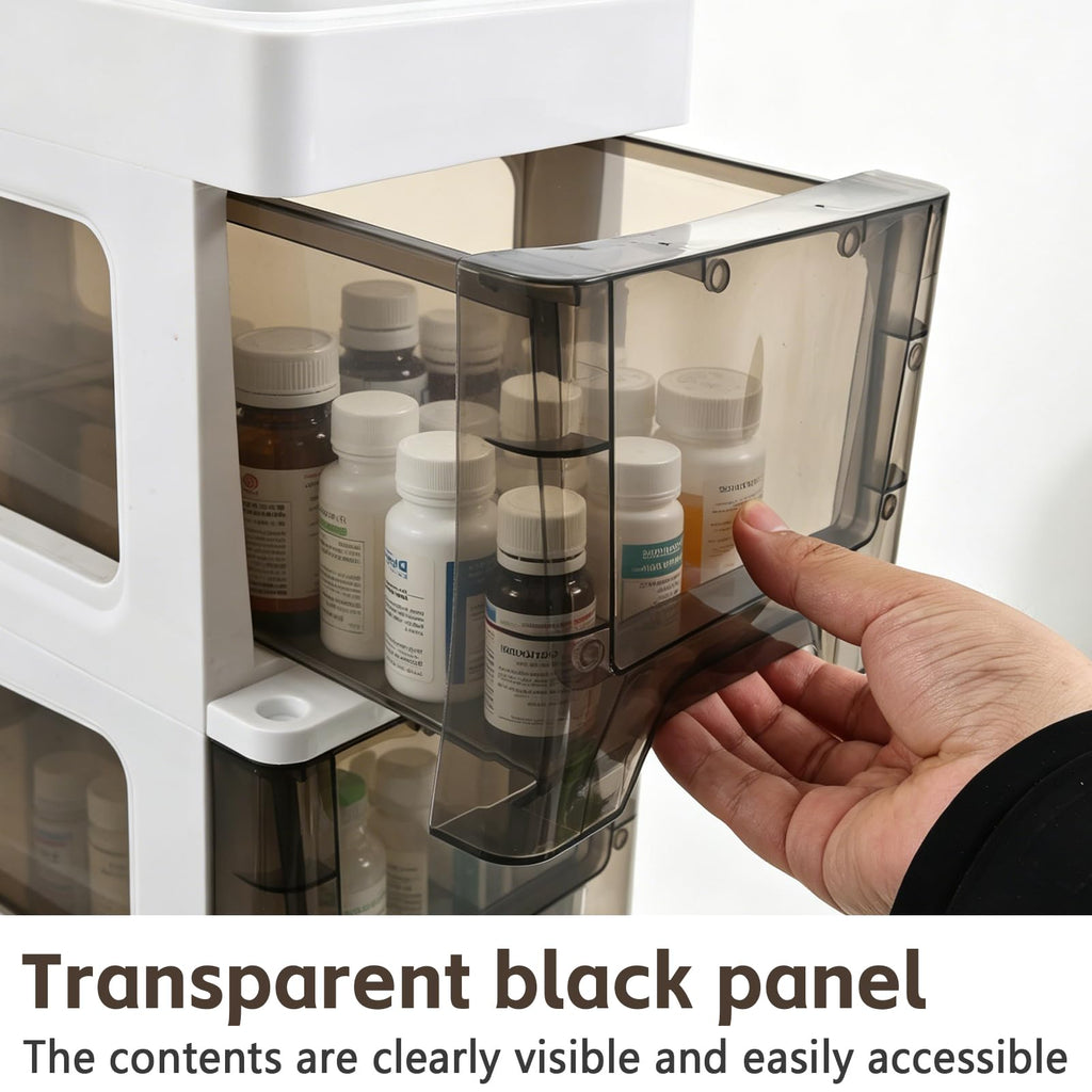 3 Drawer Narrow Plastic Storage Cart with Wheels Q10610