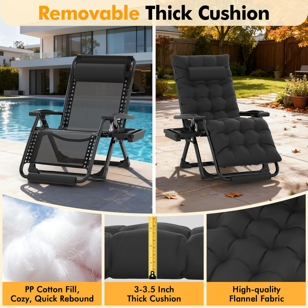 Oversized Zero Gravity Chair XL Black F81983