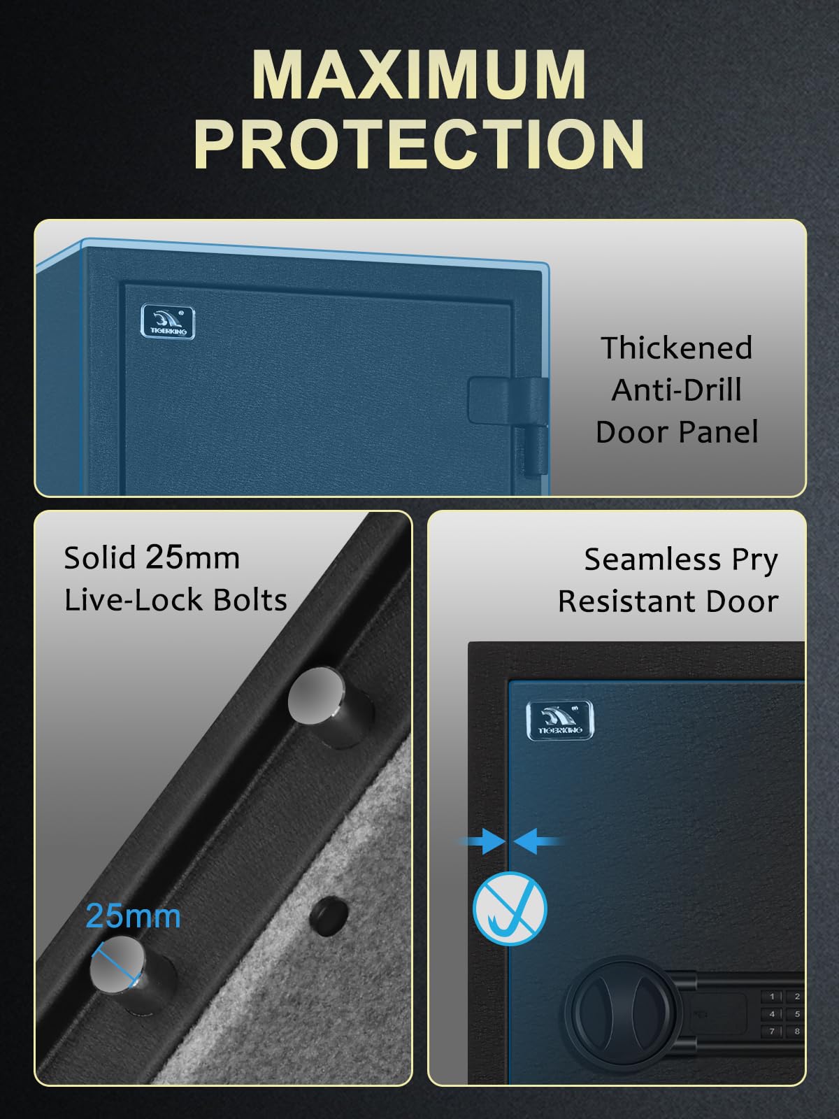Fireproof Safe Box with Drawer, 3.47 Cu Ft Y50463