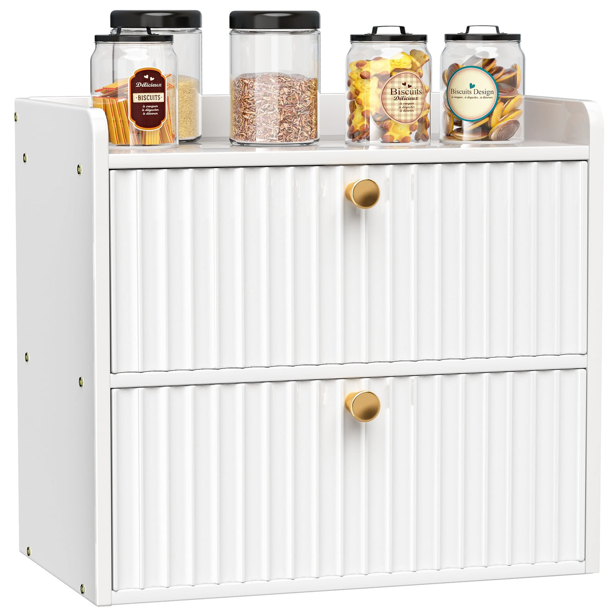 White Double Layer Bamboo Bread Box H6196