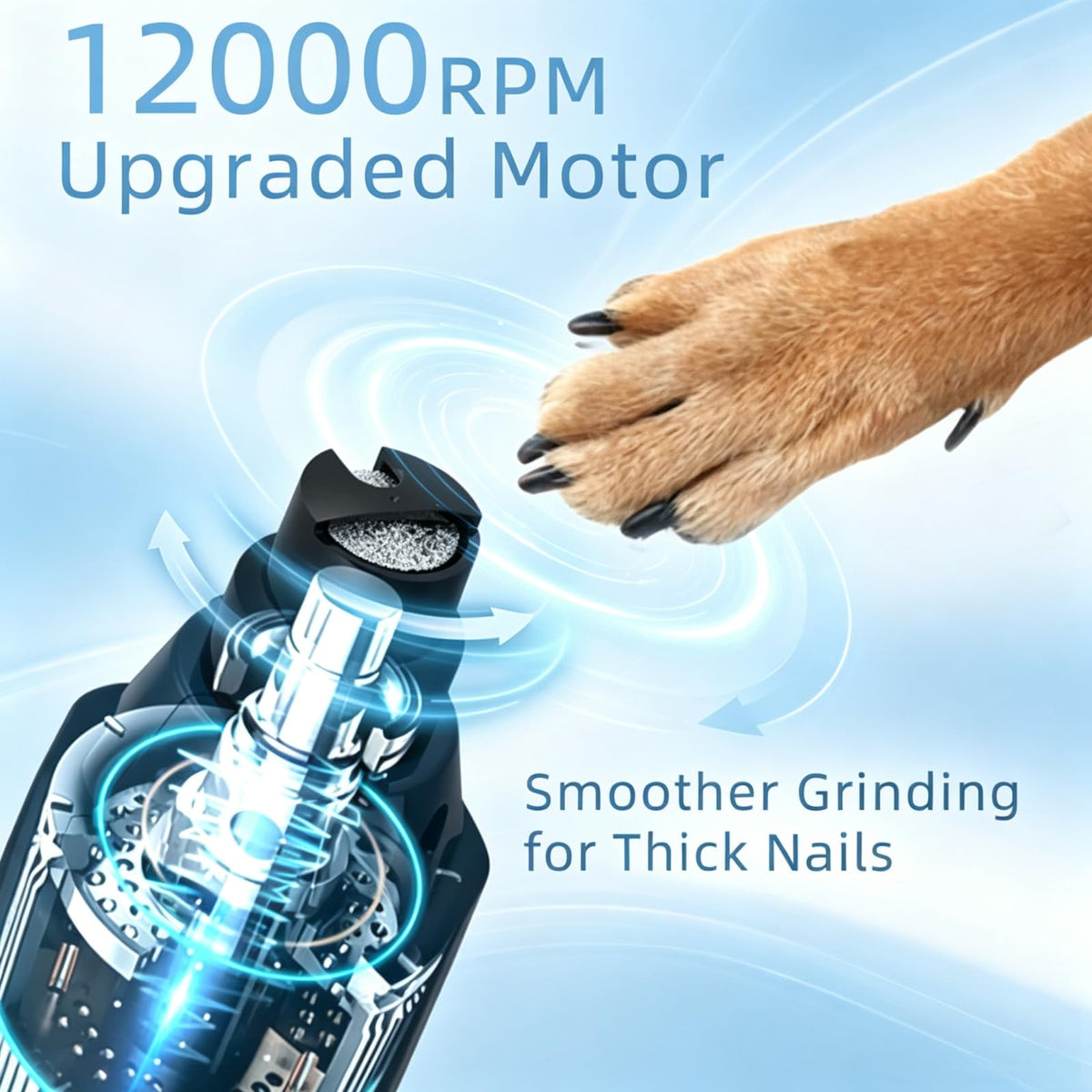 Dog Nail Grinder with 3 Ports, 2 Speeds U524