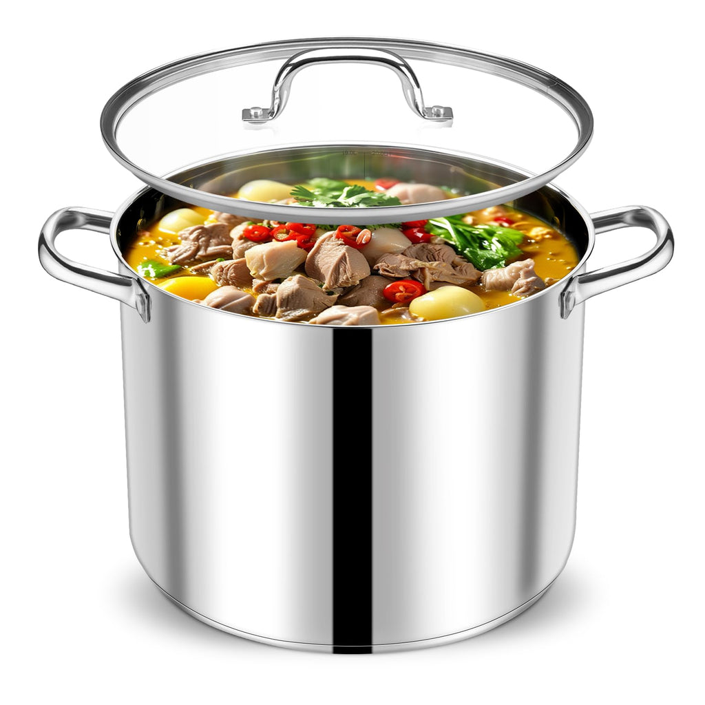 20 QT Stainless Steel Stock Pot with Lid D75512
