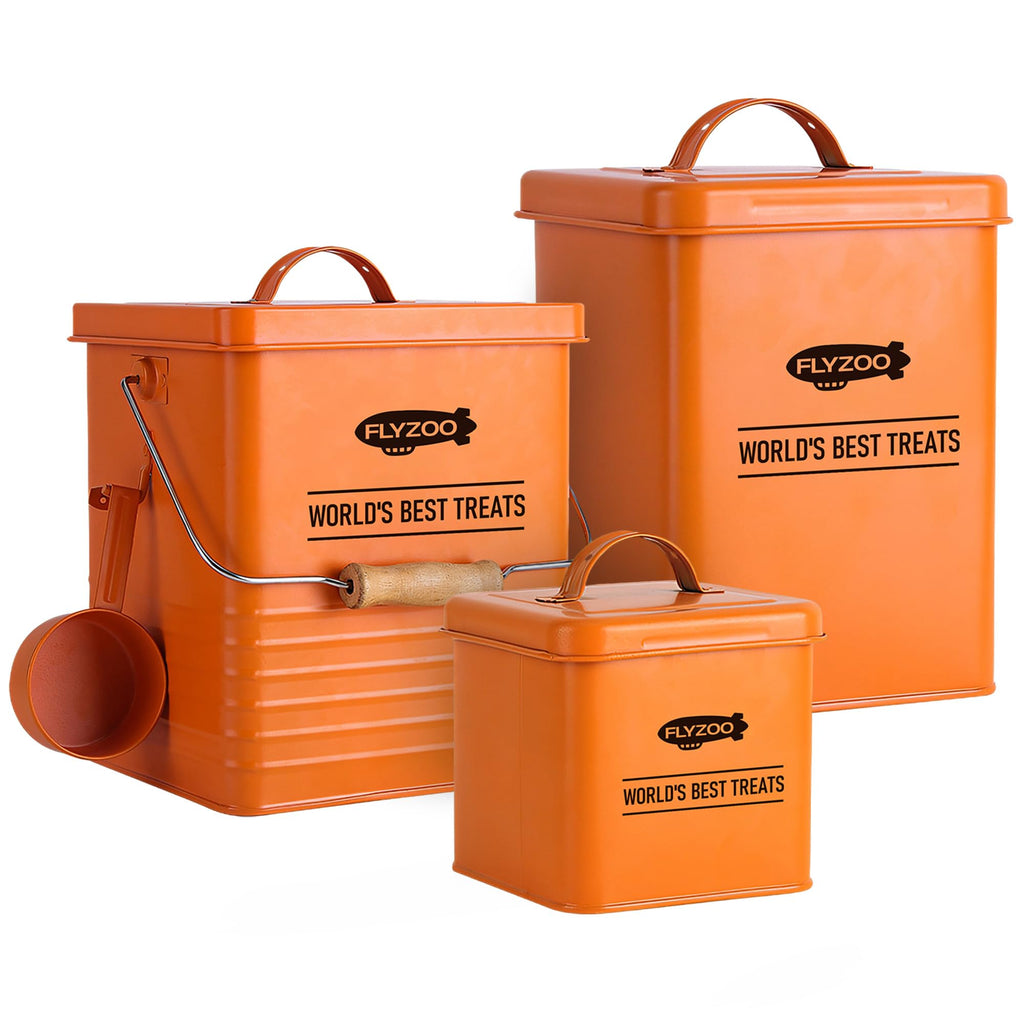Metal Dog Food Containers with Lids and Spoon, 3 Set M8457