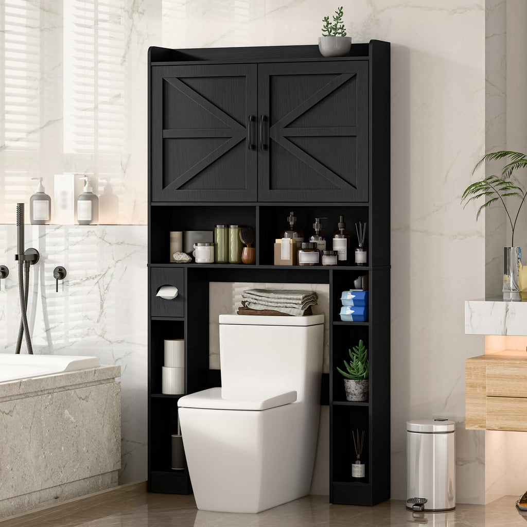 Over The Toilet Storage Cabinet with Barn Doors N204