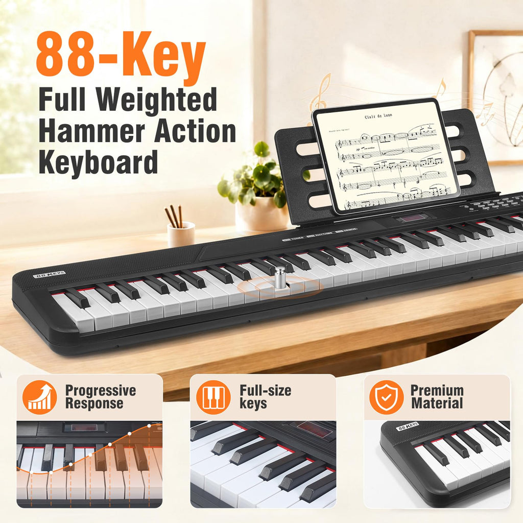 88 Key Semi Weighted Digital Piano with Stand K6457