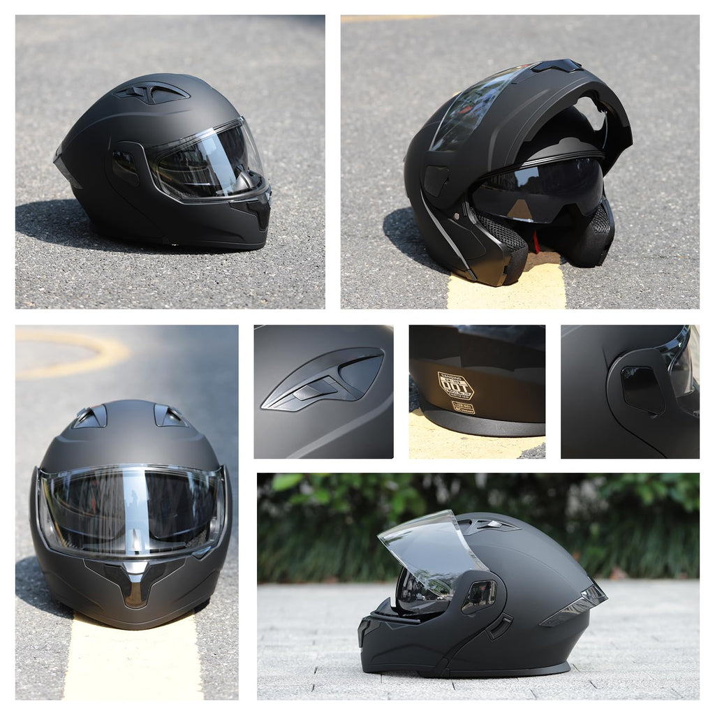 Modular Flip up Motorcycle Helmets DOT Approved J8448