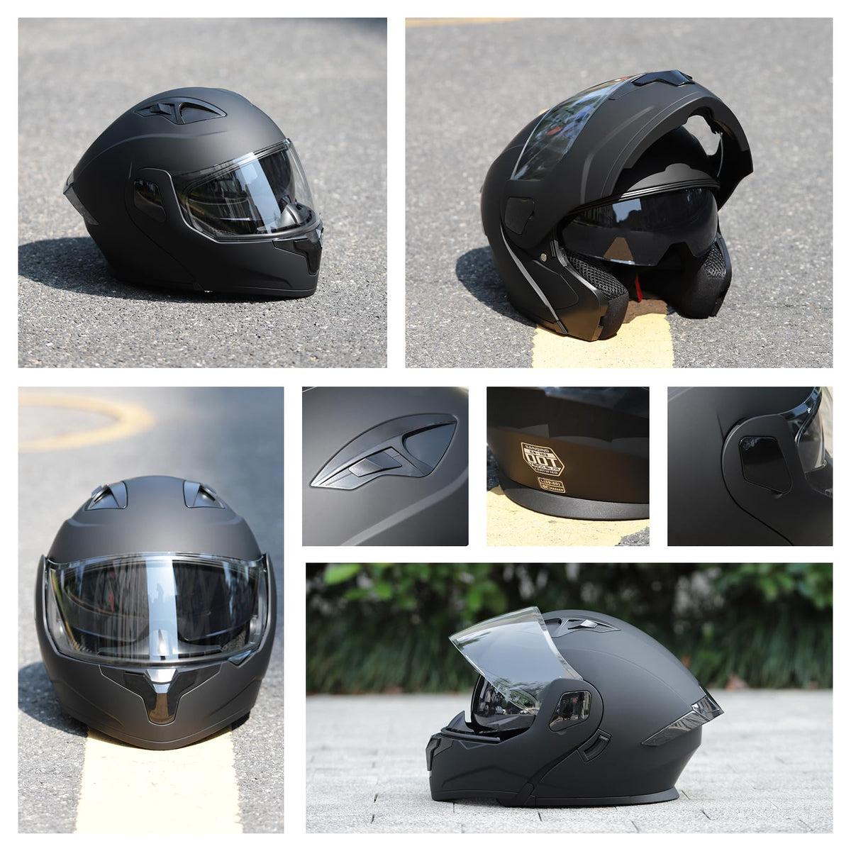 Modular Flip up Motorcycle Helmets DOT Approved J8448