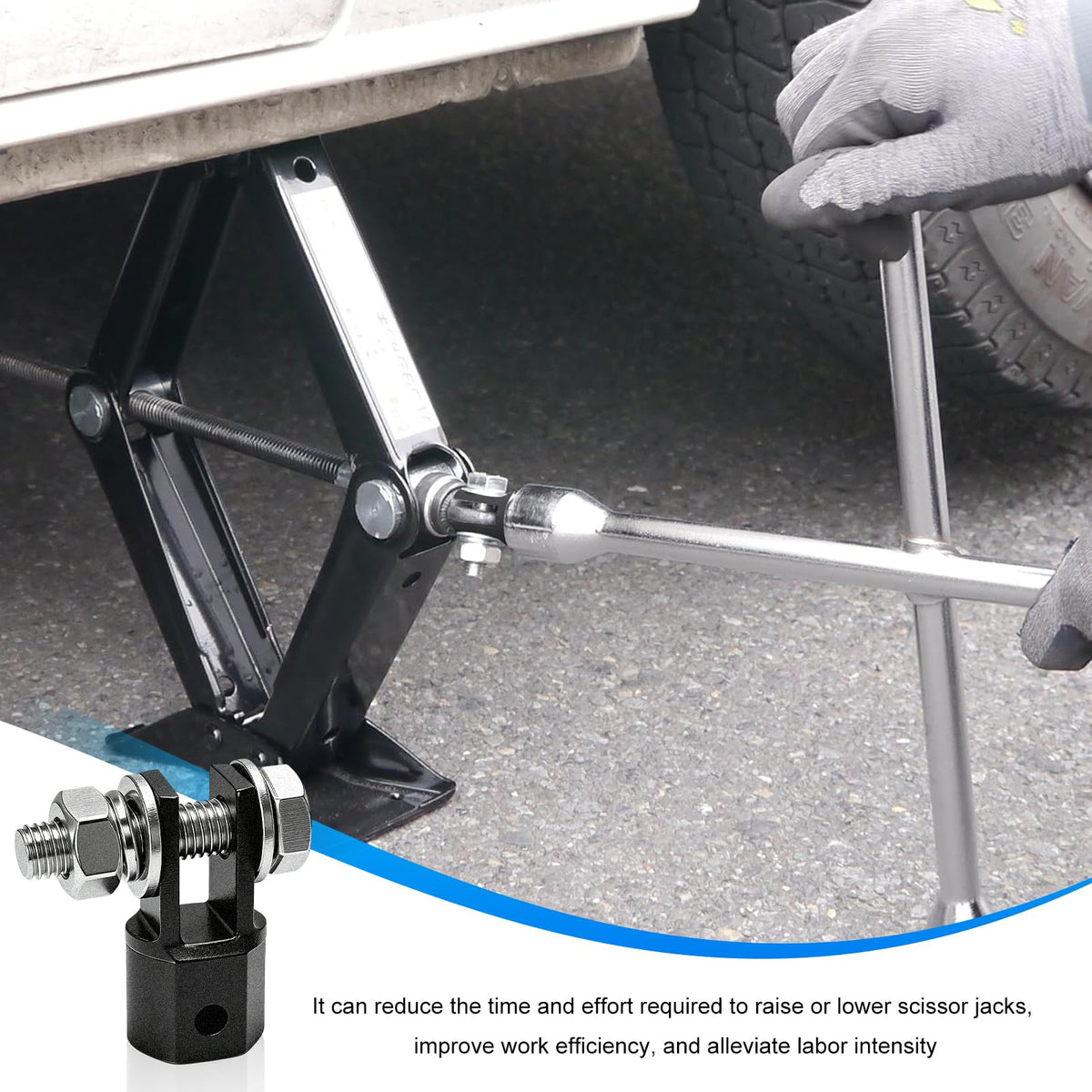 Scissor Jack Drill Adapter for 1/2 Inch Impact Wrench F45491