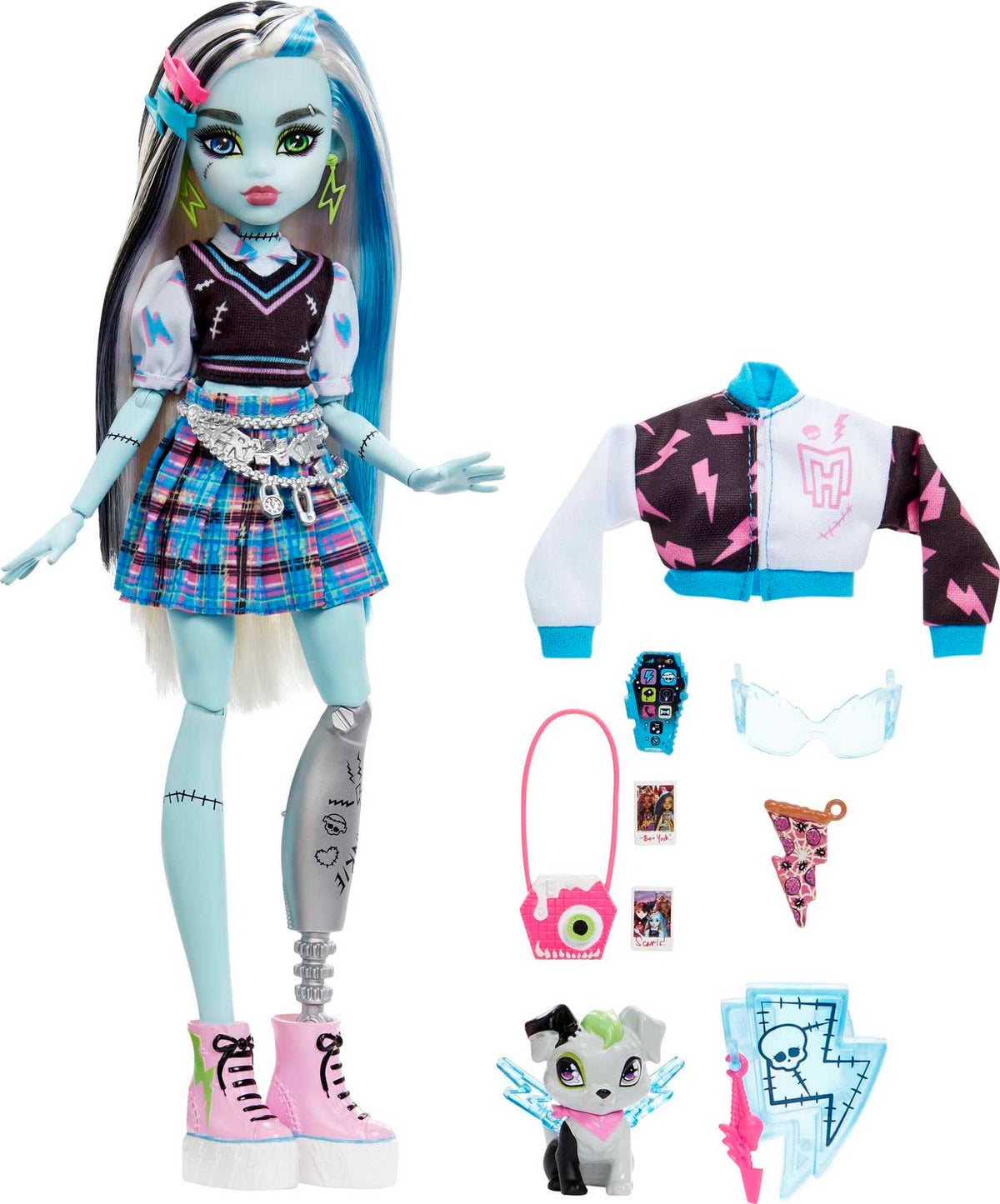 Monster High Doll with Blue & Black Streaked Hair W934
