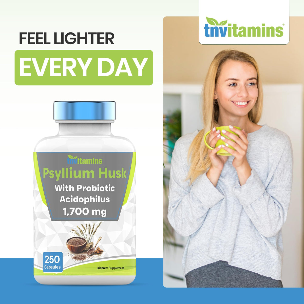Psyllium Husk Capsules 1700 MG 250 Capsules H10444