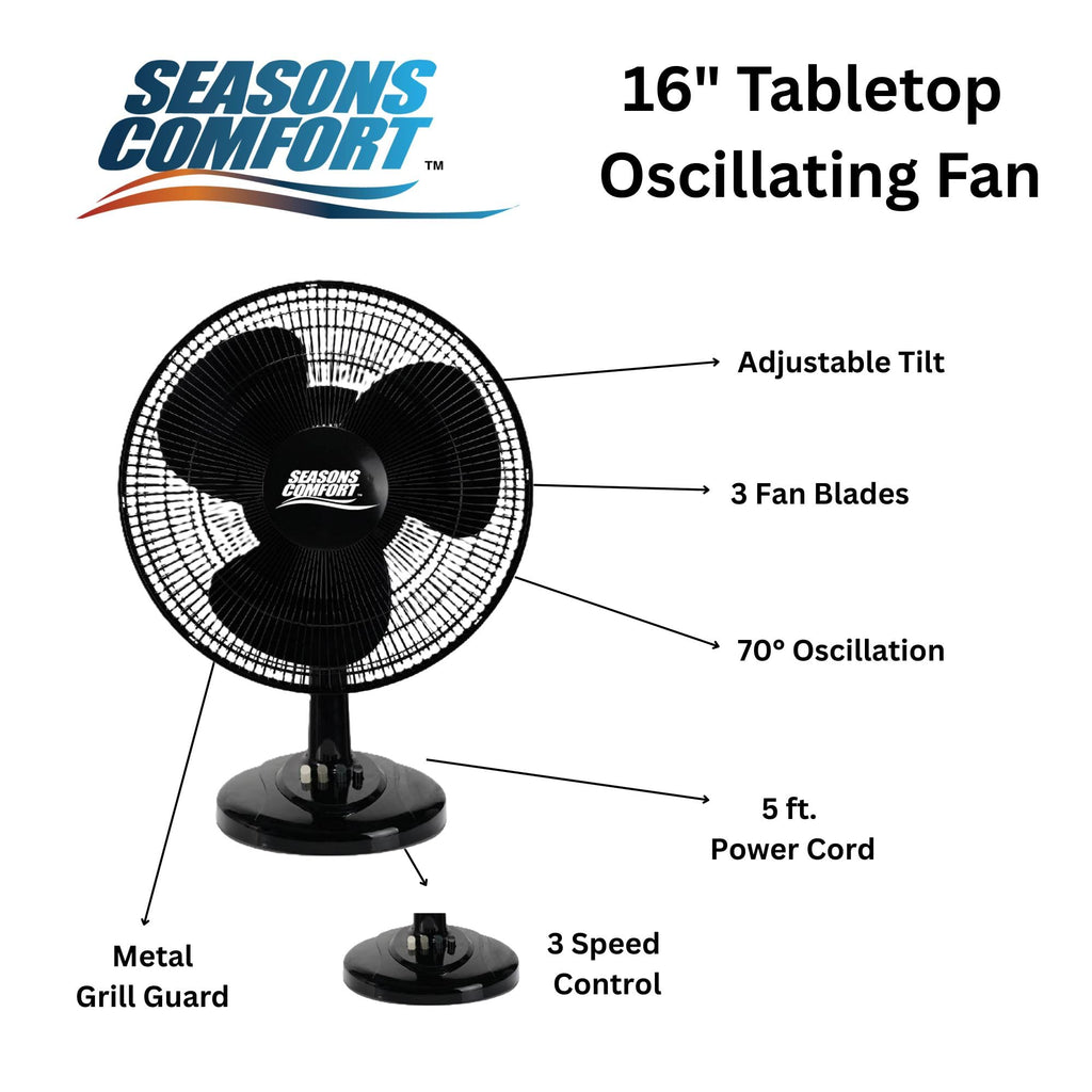 16" Oscillating 3 Speed Table Fan G9042