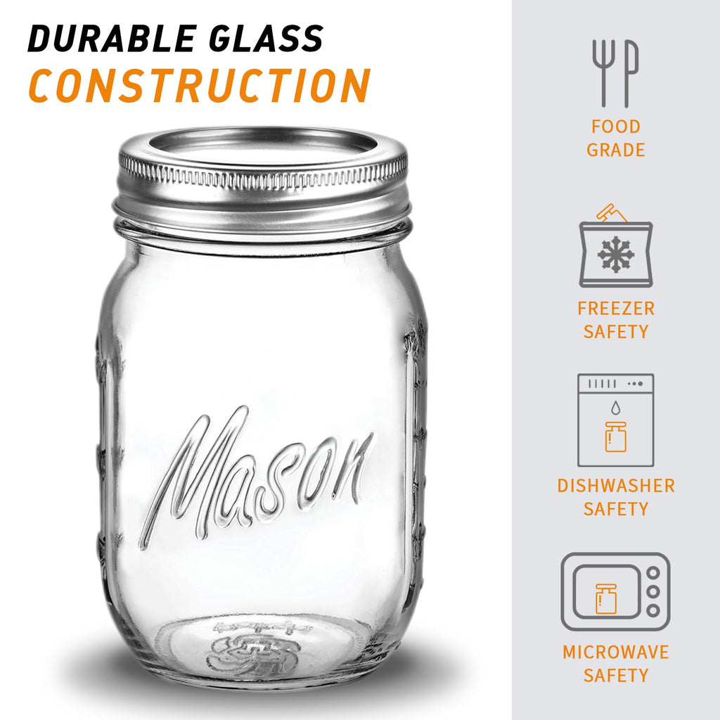 16 Oz 6 Pack Regular Mouth Mason Jars R28203