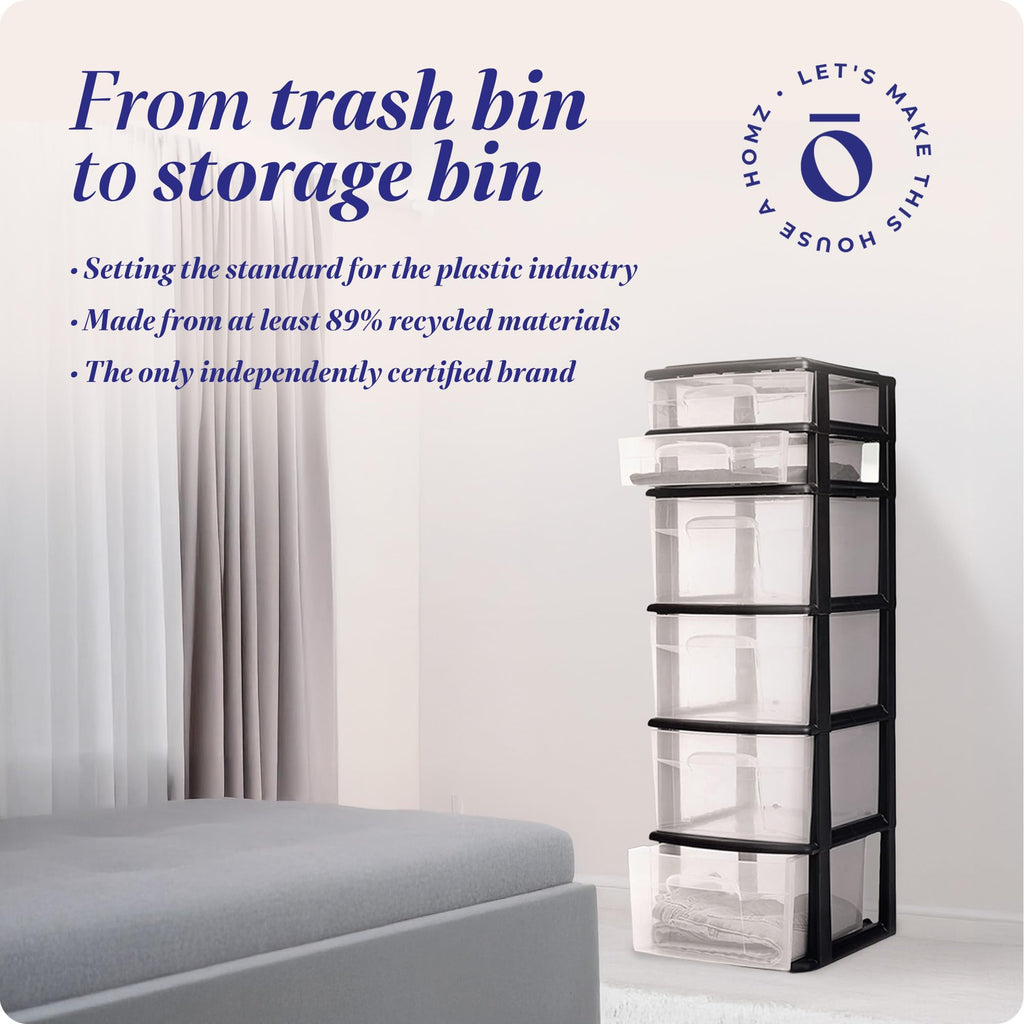 6-Tier Black Storage Drawer Tower Z69083