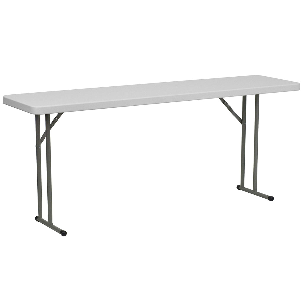 10 Pack 6-Foot Granite White Plastic Folding Training Table C408
