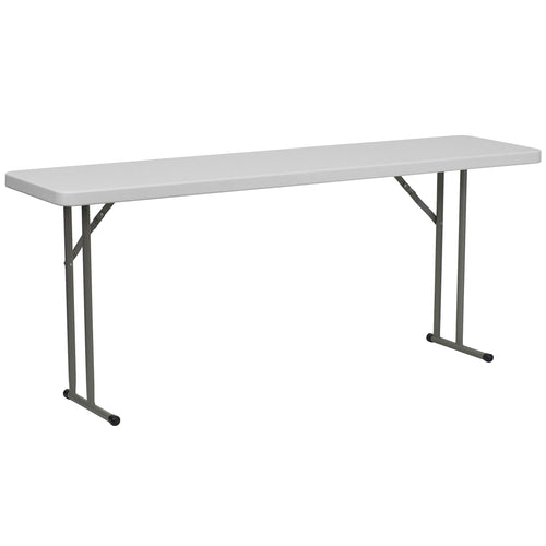 10 Pack 6-Foot Granite White Plastic Folding Training Table C408