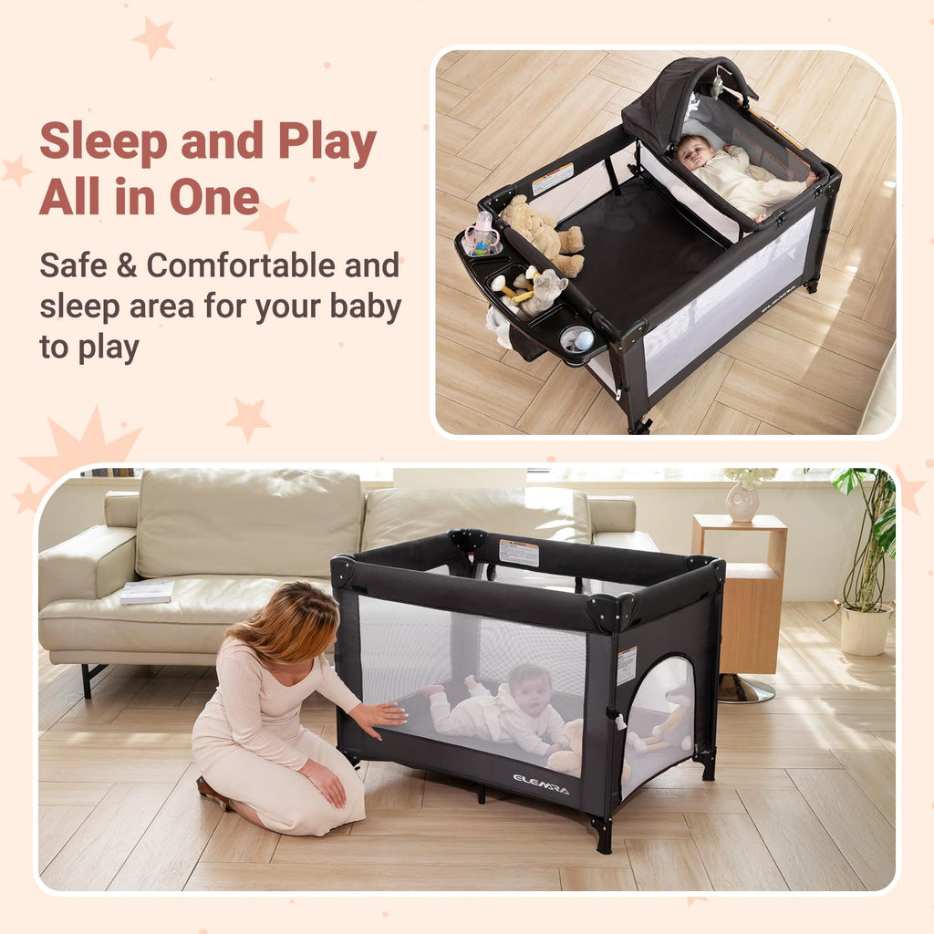 5 in 1 Adjustable Foldable Playard with Changing Table G5649