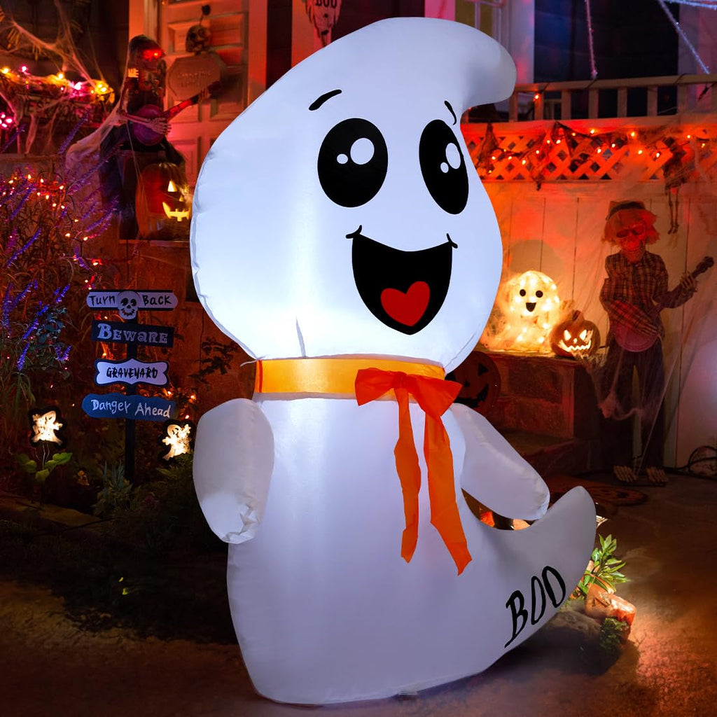 4 FT Inflatable Ghost with Built-in LEDs H38898