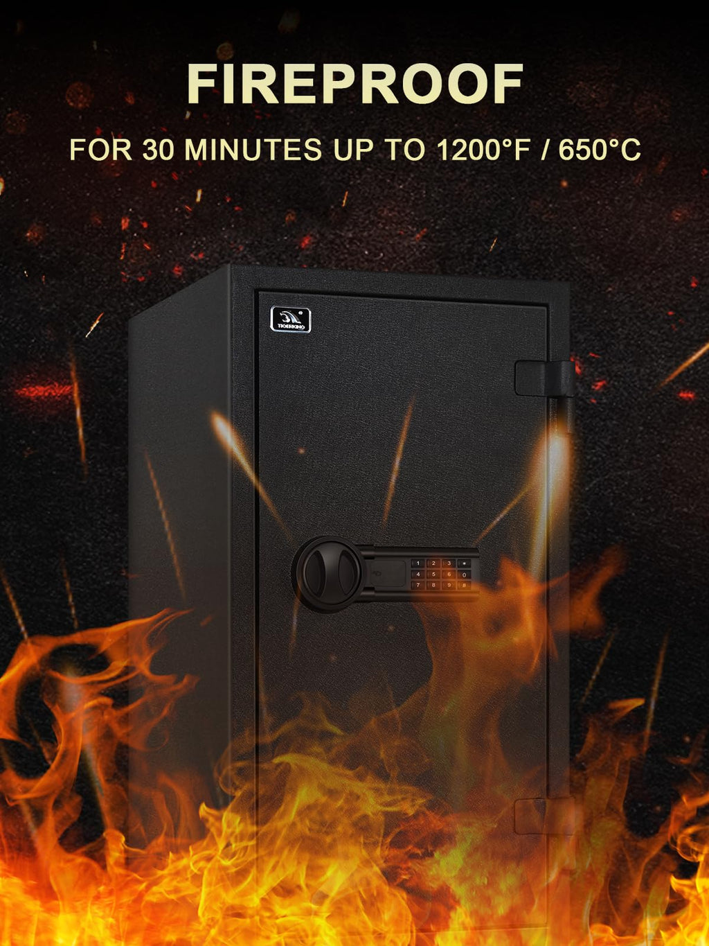 Fireproof Safe Box with Drawer, 3.47 Cu Ft Y50463