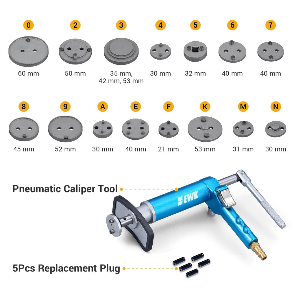 16-Piece Pneumatic Brake Caliper Tool Kit N68870