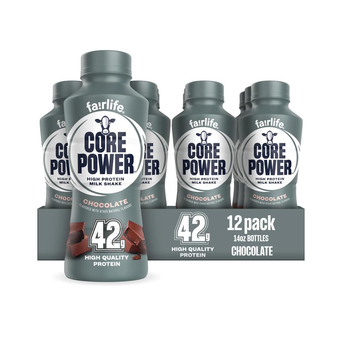 Chocolate High Protein Shake 42g 14oz 12 Pack U248595