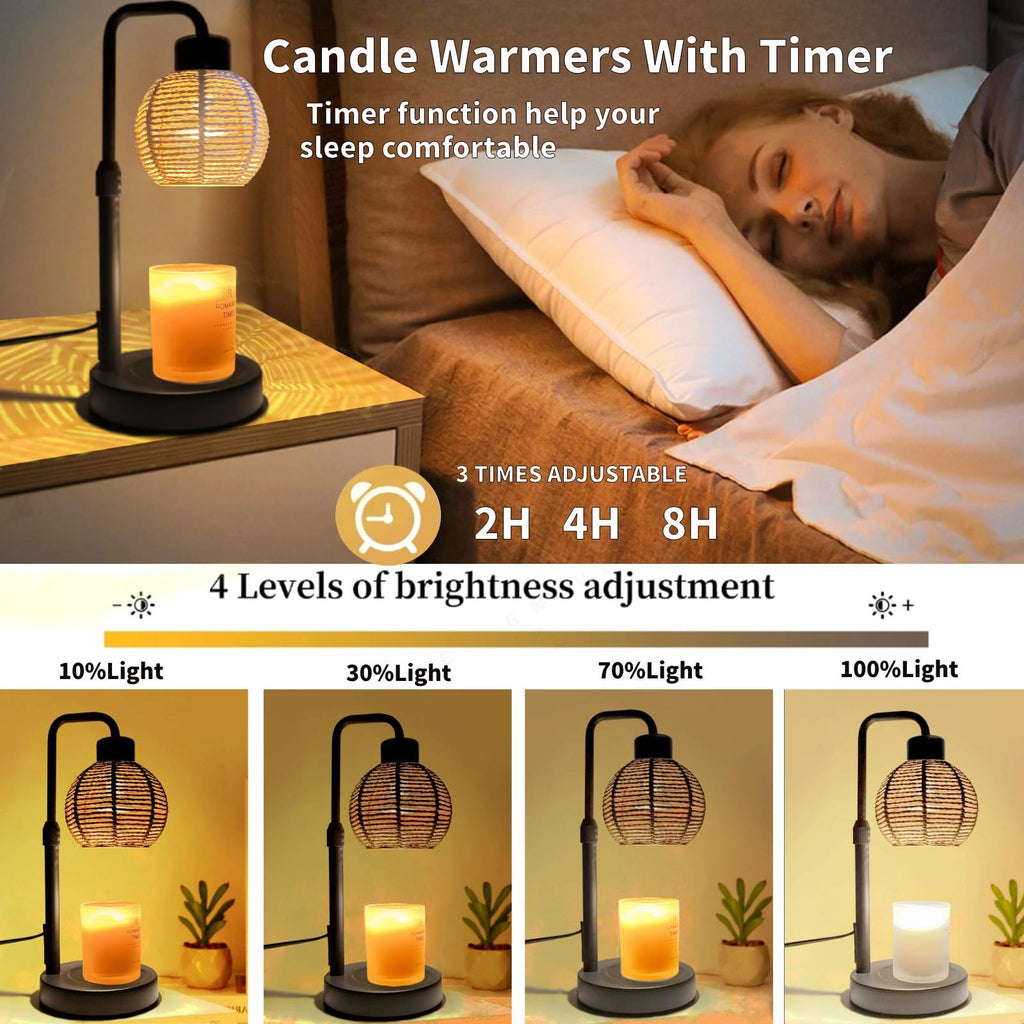 Electric Candle Warmer Lamp with Timer, Adjustable Dimmable D74032