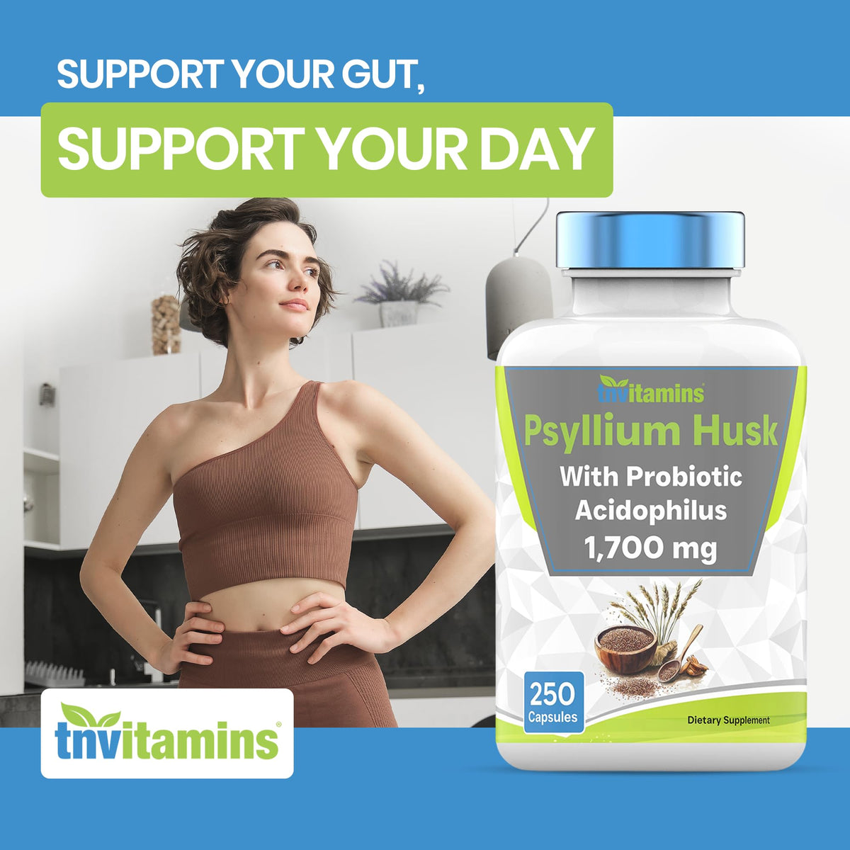 Psyllium Husk Capsules 1700 MG 250 Capsules H10444