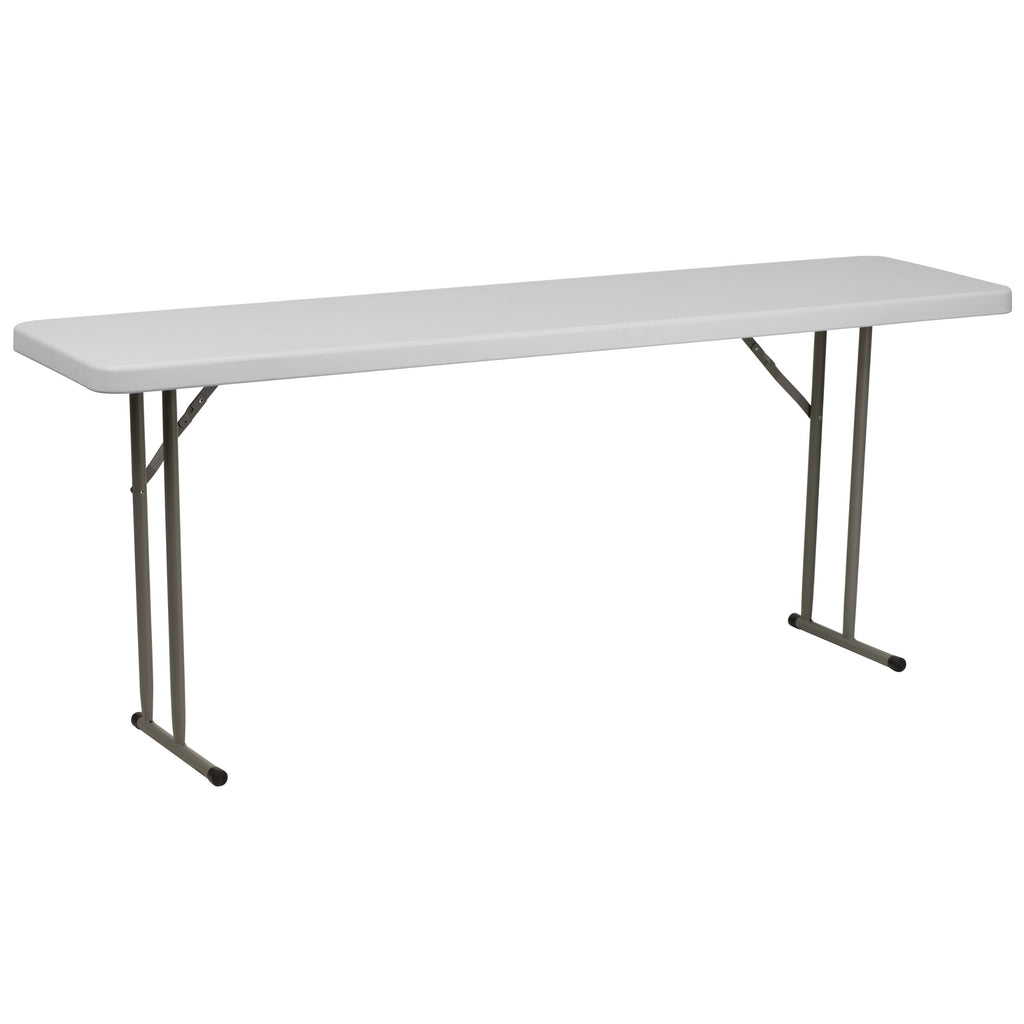 6 Pack 6-Foot Granite White Plastic Folding Training Table S544