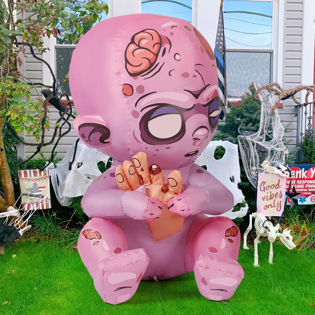 3 FT Halloween Inflatables Zombie with Built-in LEDs F24956