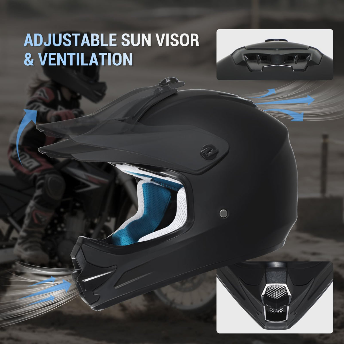 DOT Approved Full Face Motocross Helmet V73649