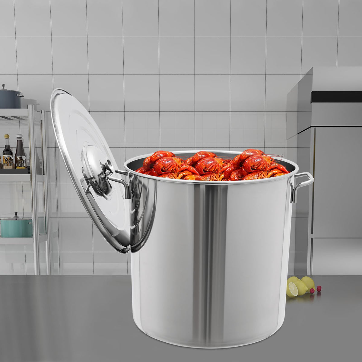 Stainless Steel 40L Stockpot with Basket Lid S2352