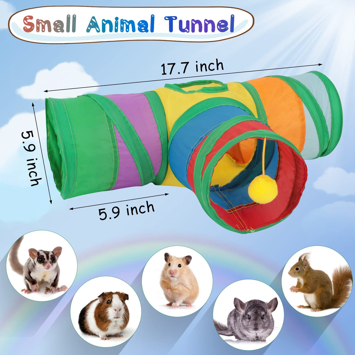 Guinea Pig Tunnels & Tubes Collapsible Small Animal Hideout O7225