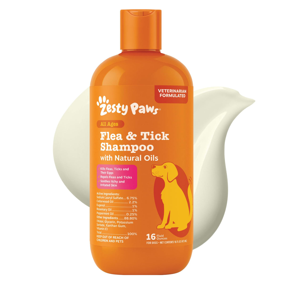 Flea and Tick Shampoo for Dogs 16oz M40255