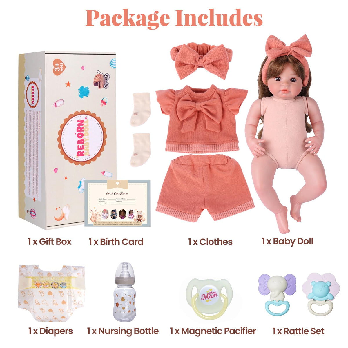 20 Inch Realistic Baby Doll S72851