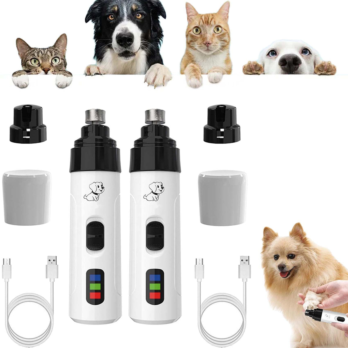 Electric Dog Nail Trimmer with LED Light Q934964