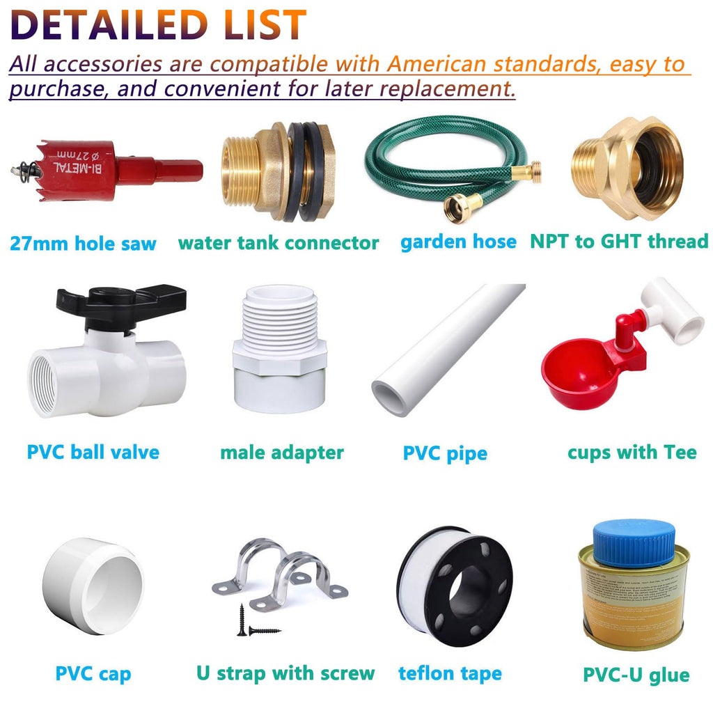 Automatic Chicken Watering System with Hose Connector Kit A64988