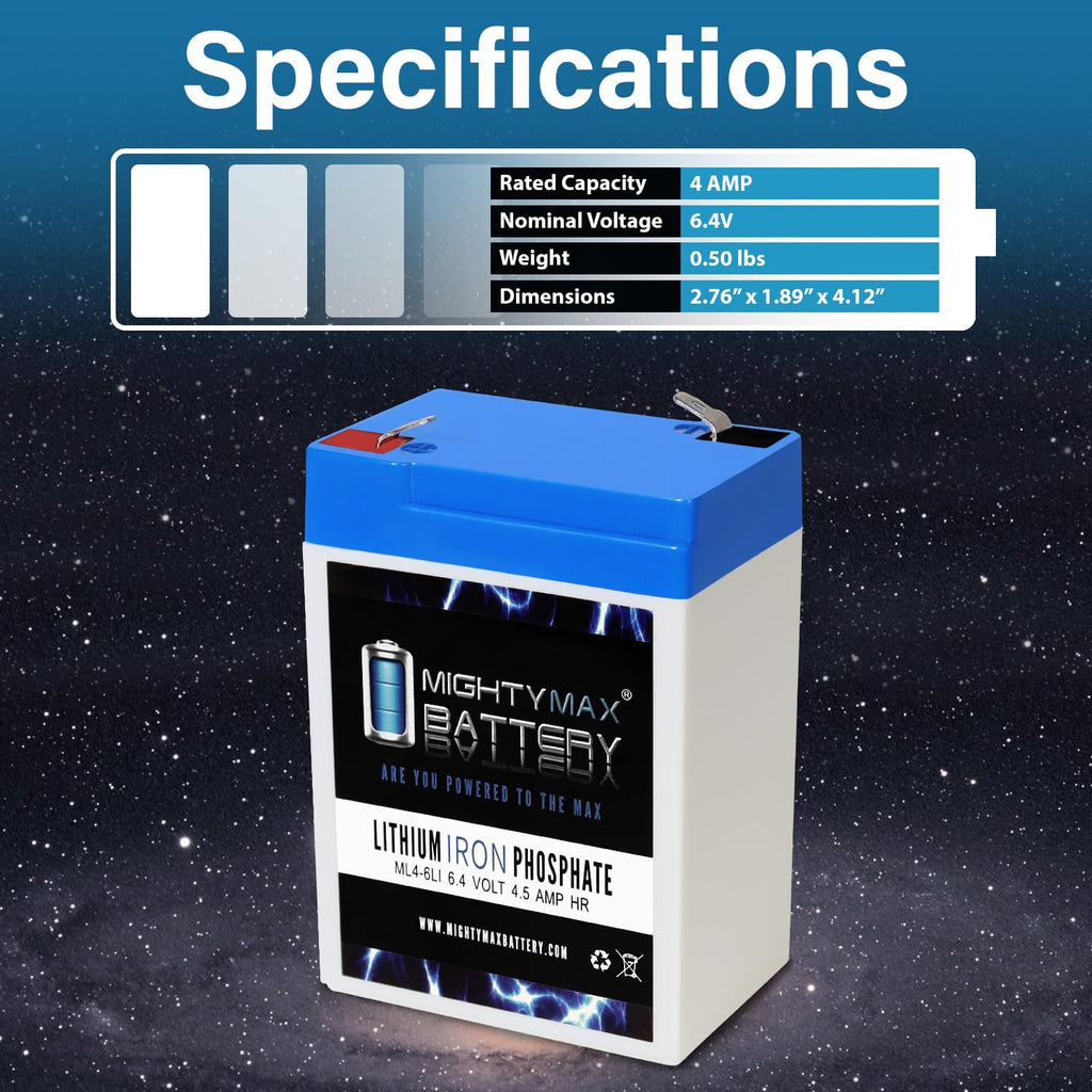 6V 4.5AH Lithium Replacement Battery V5567