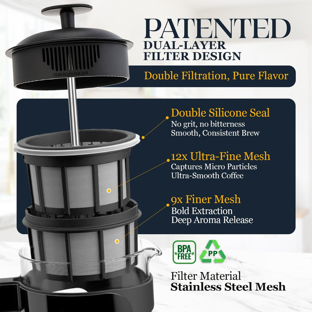 Black 17oz French Press Coffee Maker L759