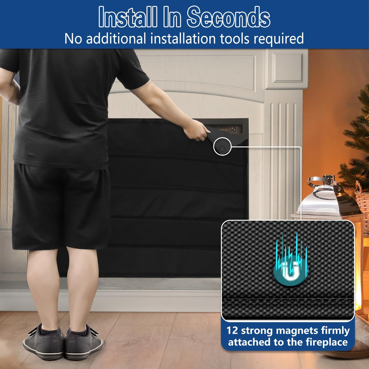 Magnetic Fireplace Blocker Blanket A5076