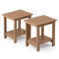 Outdoor Side Table Set of 2 Weather Resistant 2-Tier H89795