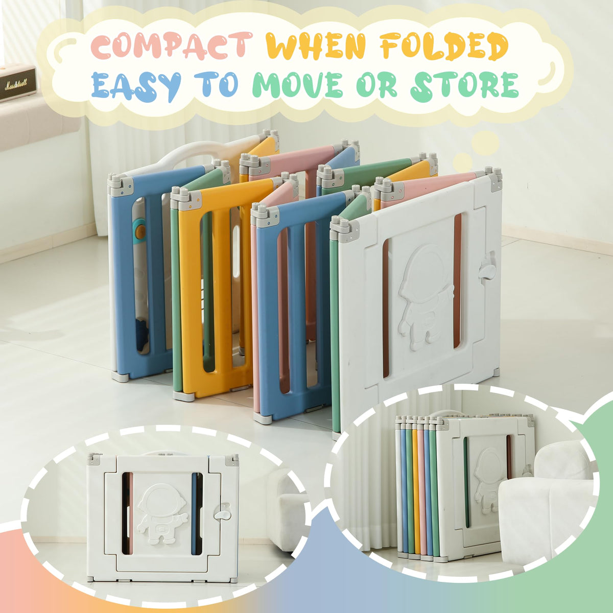 Foldable Colorful Baby Playpen H220310