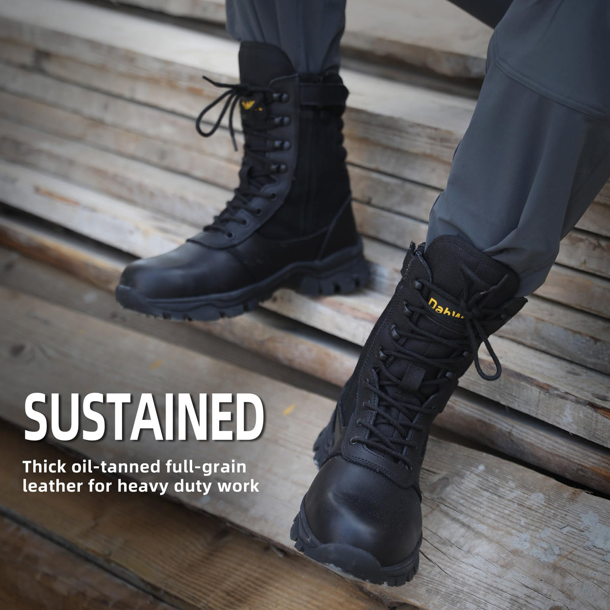 Tactical Boots Steel Toe Side Zipper 8 inches Z19426