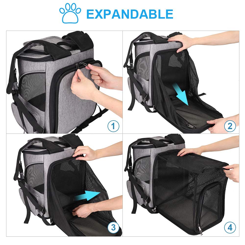 Expandable Breathable Mesh Pet Carrier Backpack J738692
