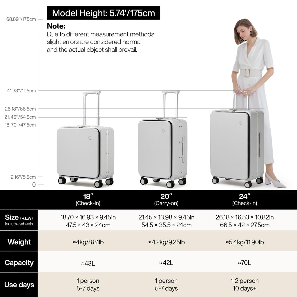 20'' Carry On Luggage with Front Pocket T7883