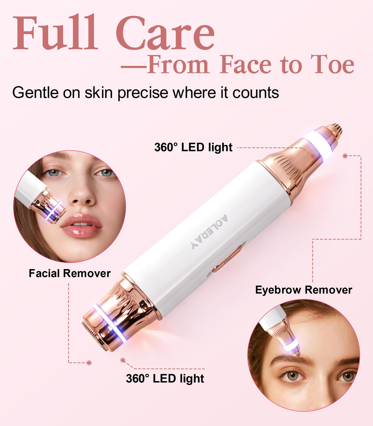 2-in-1 Eyebrow Trimmer & Facial Hair Remover U223